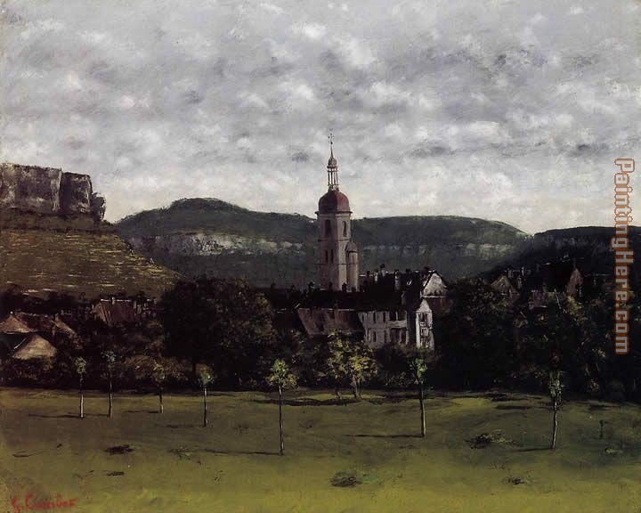 View of Ornans and Its Church Steeple painting - Gustave Courbet View of Ornans and Its Church Steeple art painting